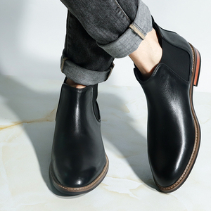 Bottes Chelsea en cuir véritable pour homme TAIJIHUO, design canadien, antidérapantes, à enfiler, pour l'été, l'automne et l'hiver, mode personnalisée - Product Image 3