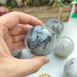 Kindfull Wholesale Bulk Large Crystal Sphere Healing Stone Energy Polishing Rutiled Quartz Ball For Decoration
