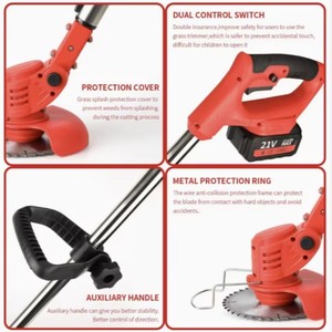 Outils de jardinage à bas prix, tondeuses à gazon, tondeuse à gazon électrique 21V, batterie au lithium OEM, débroussailleuse sans fil rétractable - Product Image 2