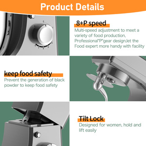 Batidora Eléctrica Planetaria de 5L, Diseño 3 en 1 con Tazón Elevable, Tazón de Mezcla de Acero Inoxidable, 6 Velocidades, Batidora de Pie para Masa y Pasteles - Product Image 5