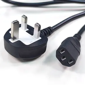 Factory direct sales hot selling 1.5m UK pin specification IEC C13 female 3PIN AC DC power cord power adapter cord