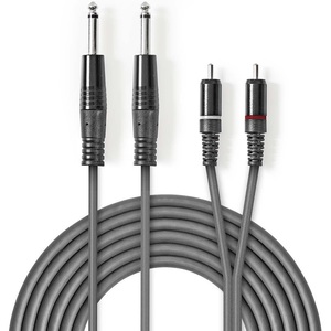 <b>Stereo</b> Audio <b>Cable</b> 2x 6.35mm Male To 2x RCA Male 1.5m - Product Image 1