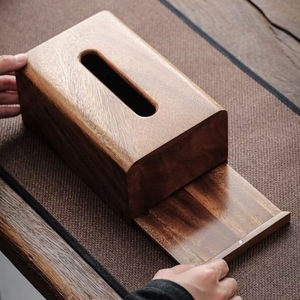 Black Walnut Wood Tissue <b>Box</b> Modern Chinese Style Handmade Living Room Coffee Table Tissue <b>Box</b> <b>With</b> <b>Lid</b> - Product Image 3