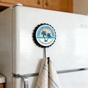 Crochet mural en métal imprimé à motif personnalisé, style vintage, pour serviettes, cuisine, bar et autocollant de réfrigérateur pour café - Product Image 3