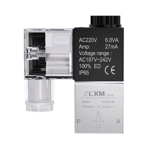 โซลินอยด์วาล์ว ZCKM รุ่น 2V025-08 AC220V วาล์วควบคุมลมแบบ 2 ทาง 2 ตำแหน่ง สำหรับกระบอกลมแบบกลับทิศทาง - Product Image 1