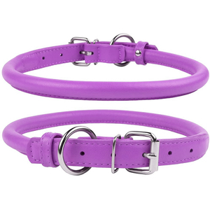 Collares de Cuero Redondos, Acolchados y Suaves, Hechos a Mano, Personalizados, para Todas las Temporadas, Ecológicos, con Joyas, en Varios Colores Sólidos - Product Image 4