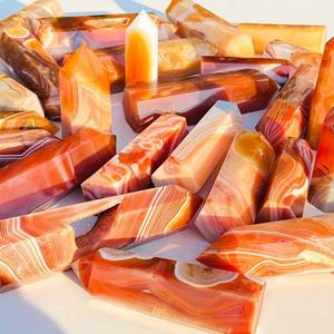 도매 단일 뾰족한 육각형 프리즘 타워 자연 홍옥 치유 돌 민속 공예 홈 장식 - Product Image 2