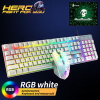 Honcam Oem Rgb oyun tam boyut 104 tuşları arkadan aydınlatmalı Usb kablolu oyun klavyeler ve fare Combo