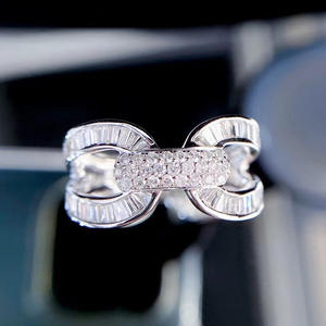 Anello di Lusso Q618 con Diamante in Oro Bianco, Taglio Brillante Rotondo, Colore D Naturale, Gioiello di Fidanzamento per Donne - Product Image 1