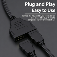 Kabel Video 1 Male ke 2 Female Splitter Adapter 1 ke 2 Kabel Pembagi Sinyal Video untuk PC Laptop Monitor TV Proyektor Layar
