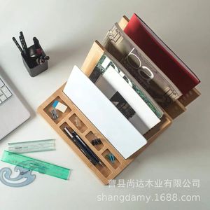 Wooden organizing rack for office <b>files</b> and household desktops, stationery organizers, and miscellaneous items. - Product Image 2