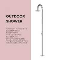 Colonne de douche chauffante rotative et réglable, à commande au pied, pour extérieur, jardin, plage