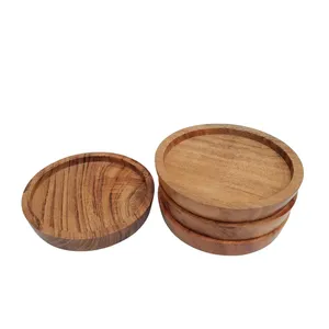 Posavasos de madera natural, suave pulido, respetuoso con el medio ambiente y reutilizable, alfombrillas para bebidas para mesa de comedor, mesa de centro o protección de escritorio - Product Image 1