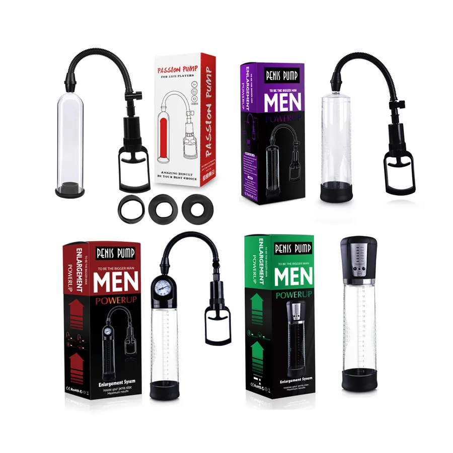 Saxy Toys Men Penis Enlargement with Air Gauge Trigger Grip or LED for Erectile Dysfunction Panis Enlargement Products