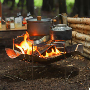 Support de feu portable pour le camping, en acier inoxydable, pour barbecue, pique-nique et cuisson en plein air - Product Image 4