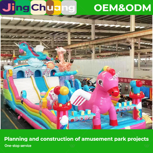 Nouveau château gonflable JingChuang en PVC avec toboggan 14x7m, pour intérieur et extérieur, parc d'attractions familial pour enfants, trampoline, château <span class=keywords><strong>de</strong></span> jeux - Product Image 1