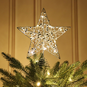Christmas Tree Topper Three-Dimensional Iron Powder Five-Pointed Star Decoration - Product Image 5