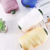 Fil de corde en polypropylène 100 % résistant à l'abrasion, DTY 3 mm, filé à anneaux, robuste, 250 g/rouleau, fil PP teint pour sacs au crochet et tricot