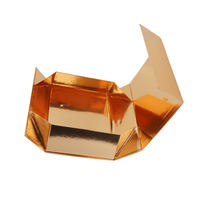 Boîte cadeau en carton recyclé pliable avec logo personnalisé, dorée, avec fermeture magnétique, doublure en éponge, ruban pour cosmétiques et jouets