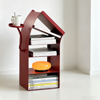 Étagère à livres et porte-revues multifonctionnelle en fer, design rétro nostalgique, pour salon ou bureau, à poser au sol