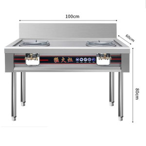 Estufa Wok Industrial de Gas de Acero Inoxidable de 2 Quemadores <span class=keywords><strong>para</strong></span> Cocina Comercial de Restaurante, Nuevo Diseño - Product Image 2