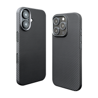 Coque de téléphone en fibre de carbone aramide pour iPhone 16 15 14 13 Plus Pro Max-Coque fine et légère Couverture d'affaires simple