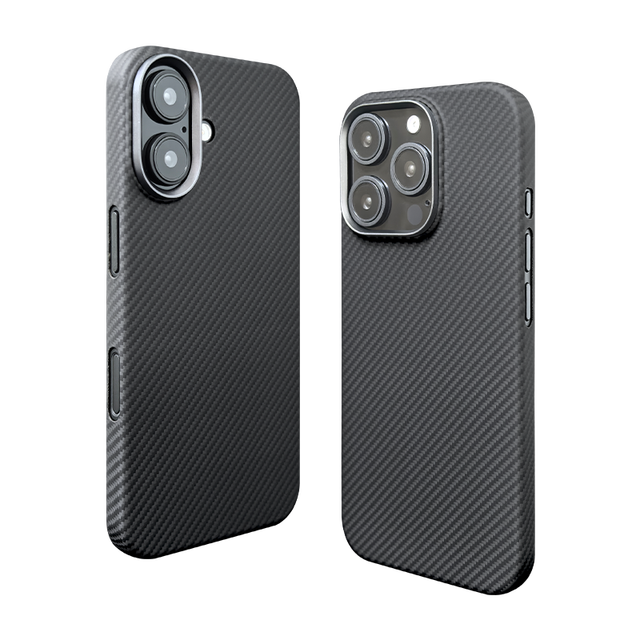 Aramid Carbon Fiber Phone Case for iPhone 16 15 14 13 Plus Pro Max-Lightweight Thin Shell Simple Business Cover