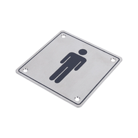 Plaque carrée en acier inoxydable pour toilettes, indicateur de salle de bain, étanche, pour hôtel, WC, porte de salle de bain, gravure personnalisée disponible