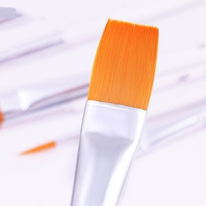 Lot de 6 <span class=keywords><strong>pinceaux</strong></span> de peinture à l'huile transfrontaliers, poils en nylon, manches blancs, viroles dorées, pour <span class=keywords><strong>aquarelle</strong></span> et acrylique, TZ08 Chine - Product Image 2