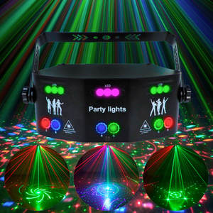 Lumières à faisceau mobile à effet laser LED 15 yeux, projecteur <span class=keywords><strong>de</strong></span> boule disco LED, lampes laser, lumières <span class=keywords><strong>de</strong></span> scène <span class=keywords><strong>de</strong></span> boîte <span class=keywords><strong>de</strong></span> <span class=keywords><strong>nuit</strong></span>, télécommande - Product Image 1