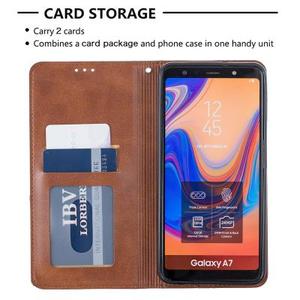 Nobile Plaid Cuoio DELL'UNITÀ di elaborazione + TPU Cassa Del Raccoglitore con Slot Per Schede e Stand per Samsung <span class=keywords><strong>Galaxy</strong></span> <span class=keywords><strong>A7</strong></span> 2018 A750 - Product Image 6