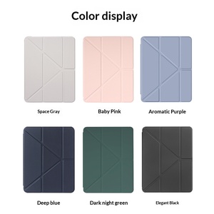 Étui pour <span class=keywords><strong>iPad</strong></span> avec support pour stylet, coque fine en TPU, Smart Cover pour <span class=keywords><strong>iPad</strong></span> <span class=keywords><strong>Pro</strong></span> 13 11 Air 10.9 Mini 7, support pliable à trois volets, protection et refroidissement - Product Image 4