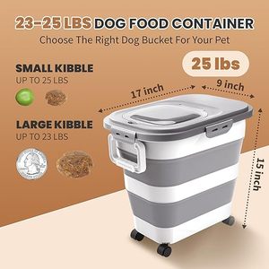 Grande Capacidade Automática Dobrável À Prova de Umidade Eco-friendly <span class=keywords><strong>Pet</strong></span> <span class=keywords><strong>Food</strong></span> Recipientes De Armazenamento Hermético Seco Alimentos Selados Balde Chave - Product Image 3