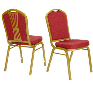 Cadeiras de Banquete Duráveis com Encosto Alto para Casamentos e Eventos, Estrutura Dourada, Material de Tecido Ecológico, Empilháveis para Uso Interno/Externo - Product Image 2