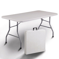 Mesa Plegable de HDPE de 6 pies para Exteriores, Resistente, para Picnic, Camping, Sala de Estar y Uso en Hoteles, Venta al Por Mayor