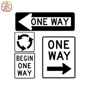 Panneau de signalisation routière réfléchissant en aluminium, signalisation unidirectionnelle, norme MUTCD, rondel de signalisation, intersection de rue unidirectionnelle, niveau 5 - Product Image 2