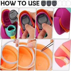 Set di 3 Tappi Grigi di Ricambio in Silicone, Coperchio Antigoccia Compatibile con Owala FreeSip 24oz 32oz - Product Image 4