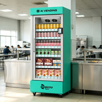 Máquina Expendedora Inteligente con Visión Artificial, 570L, Refrigerada por Aire, para Snacks y Bebidas, con Certificación CE ISO9001, para Tiendas, Fábricas y Cantinas