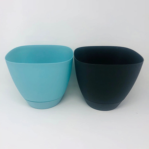 Venta al por mayor plantas decorativas flores hierbas contenedor cuadrado superior plástico flor jardín <span class=keywords><strong>grande</strong></span> cuadrado plástico maceta con platillo - Product Image 4