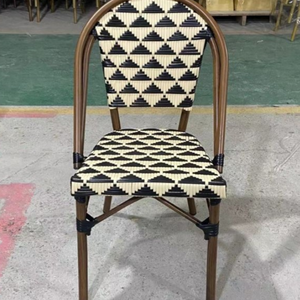 Chaise de salle à manger extérieure empilée en rotin et osier français Chaise de bistro en bambou de <span class=keywords><strong>Paris</strong></span> pour restaurant ou usage domestique - Product Image 5