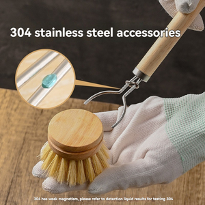 Puro di cocco naturale di palma di cavallo spazzola per la pulizia di capelli di Sisal pentola antiaderente eco-friendly per il lavaggio dei capelli morbidi per pentole - Product Image 6