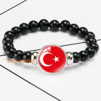 Bracelet élastique perlé noir drapeau coréen le plus vendu, accessoires patriotiques pour les mains, bracelet tendance pour hommes et femmes