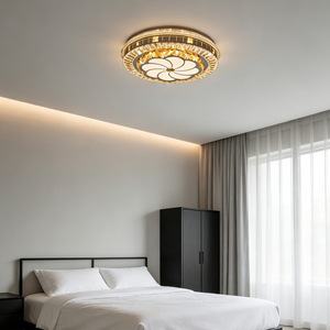 Moderne Minimalistische Runde LED-Deckenleuchte mit Kristallakzenten für Hauptschlafzimmer Sanfte Ambiente-Beleuchtung - Product Image 3