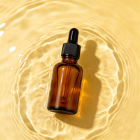 Flacon compte-gouttes en verre à fond épais avec logo personnalisé, 5ml/10ml/15ml/20ml/30ml/50ml/60ml/100ml, marron, pour sérum et huiles essentielles