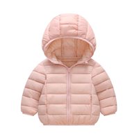 Eco-vriendelijke wollen gewatteerde kinderjas met capuchon Herfst Winter Rits Cartoonprint Jongens Meisjes Casual bovenkleding Medium