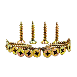 Vis pour panneaux de particules, vis à tête fraisée en acier au carbone zingué jaune pour meubles - Product Image 1