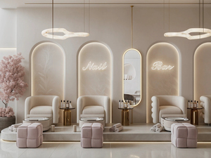 Factory Direct <b>LED</b> Salon Mirror with Shelves | Custom Hair Salon Furniture for Barber Shop Interior Design - Product Image 6