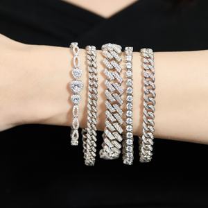 הסיטונאי גואנגג 'ואו צירקון יד כסף צמיד קישור גברים אופנה גברים שרשרת שרשרת הקובה - Product Image 4