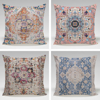 Amity Maroc Impression turque Housses de coussin Carré indien 18x18 Housse de coussin Taies d'oreiller mexicaines marocaines