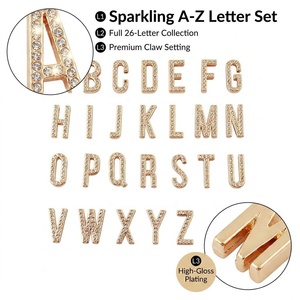 Ciondoli scorrevoli con lettere dell'alfabeto A-Z in lega di zinco, ornamenti in metallo per collari di animali domestici, braccialetti in pelle personalizzati, accessori fai da te - Product Image 2